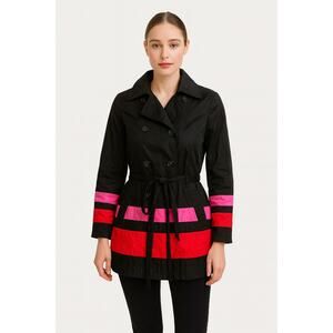 INC International Concepts Trimmed Belted Trench Coat - size Small Petite